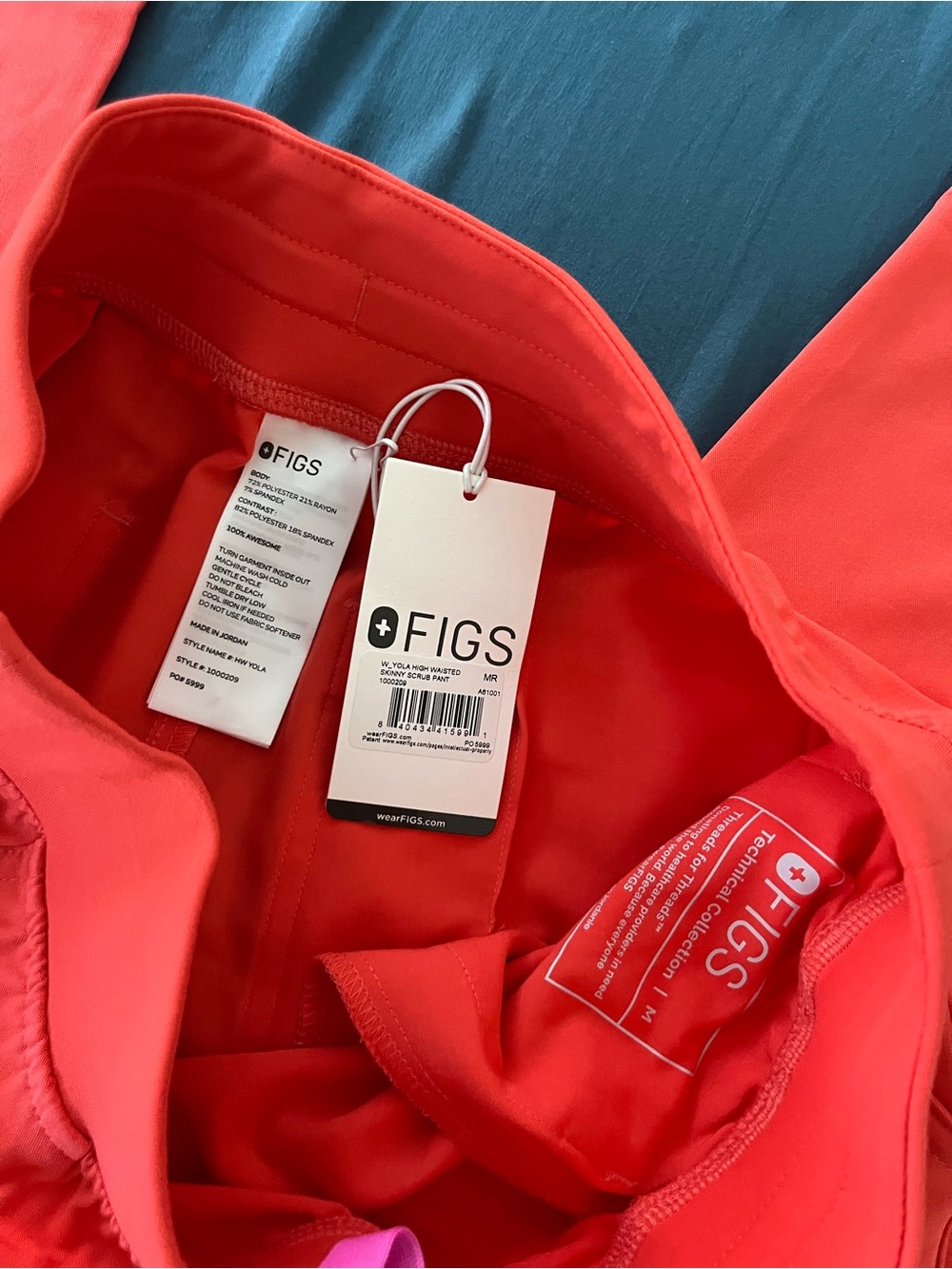 FIGS- Yola High waisted scrub pants in fireside color - Picture 7 of 8